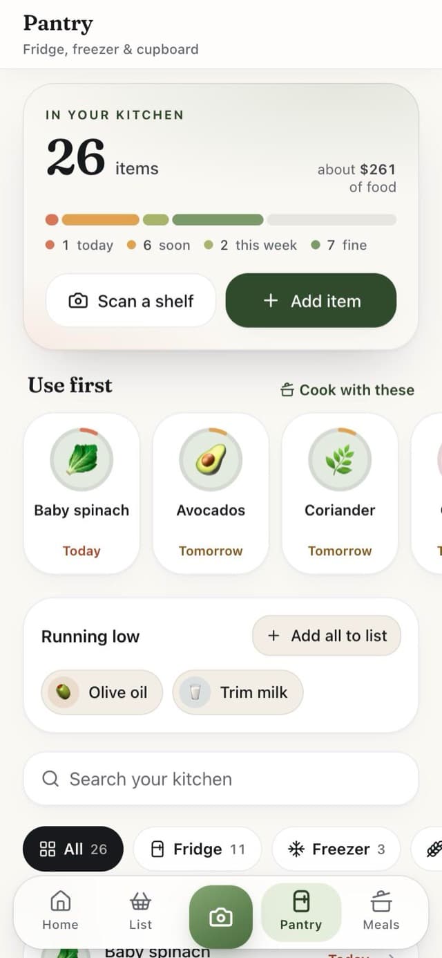 The Stowe pantry: 26 items, what to use first and what's running low